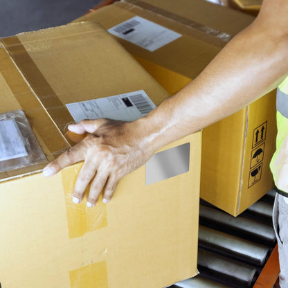 Kenco Color Coding 3 X 5 Rectangle Labels, Inventory Control Stickers 500 Labels Per Roll, Made in The USA (Silver)