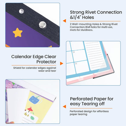 SUNEE Desk Calendar 2025-2026, 18 Months from Oct. 2025 to Mar. 2027, 17"x12" Academic 2026 Calendar for Home, School, or Office Desk Top Organizing, Seasons Color Monthy Calendar 2026