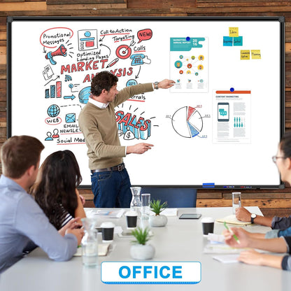 H-Qprobd 72"x48" White Board for Wall Large Magnetic Dry Erase Board with Black Aluminum Frame, Presentation Whiteboard Suitable for Home, Office, Classroom & Kitchen