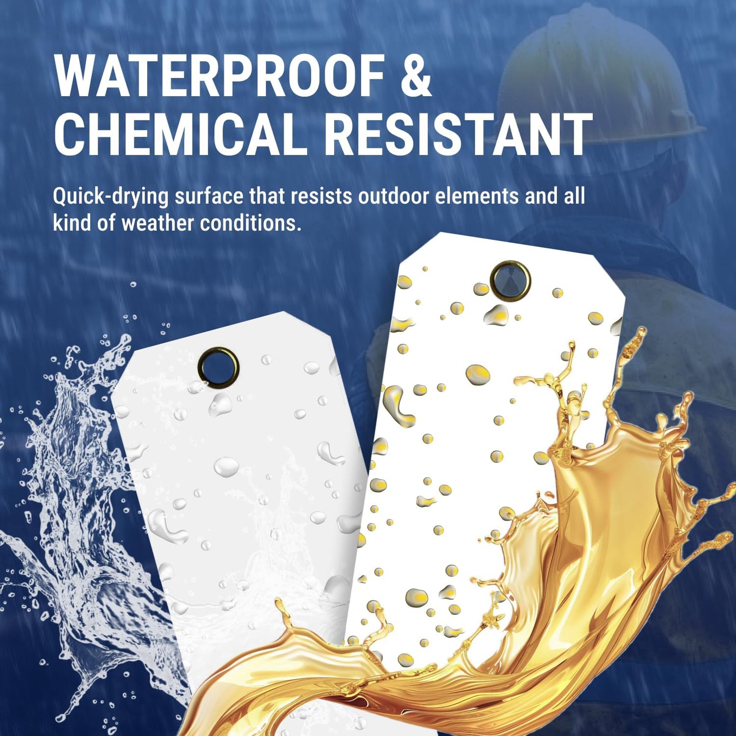 Tags 4 Less 15 Mil Waterproof Plastic Tags, Pack of 100 – 4” x 8” Heavy Duty Plastic Tags for Labeling, Outdoor Tagging, Equipment Labeling, Luggage, Valves & More (Orange)