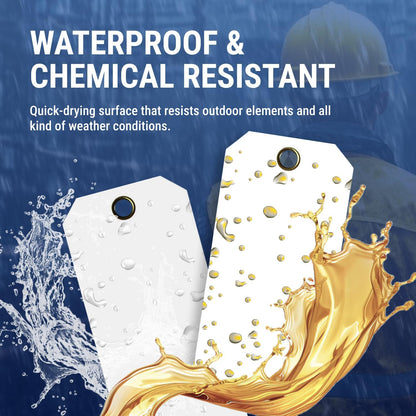 Tags 4 Less 15 Mil Waterproof Plastic Tags, Pack of 100 – 2” x 4” Heavy Duty Plastic Tags for Labeling, Outdoor Tagging, Equipment Labeling, Luggage, Valves & More (Red)