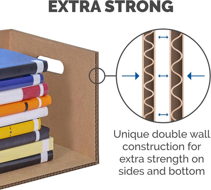 Bankers Box Medium Classic Moving Box 8 Pack, Reinforced Handles, Tape-Free Assembly, Box with Lid, 19-in x 14.5-in x 15.5-in (7717201)