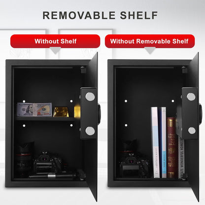 TIGERKING Biometric Fingerprint Safe Box, 1.8 Cubic Feet Digital Keypad Security Safes with Removable Shelf, Quick-Access Smart Biometric Safe for Home and Office