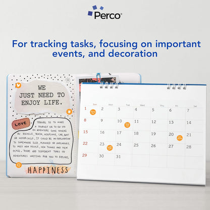 Perco Fluorescent Orange 1/2-Inch Round Circle Dot Sticker Labels with Easy Peel Perforation - 3,000 Labels per Roll - Strong Adhesion, Vibrant Colors for Organizing, Crafting & More - Made in USA