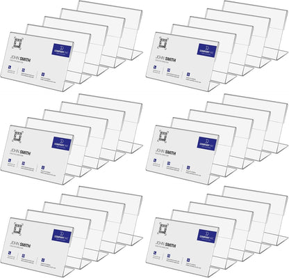 30 PCS Small Acrylic Sign Holder 2.36" X 1.57", Mini Acrylic Food Sign Labels for Party Buffet, Retail Price Display, Clear Plastic Table Counter Top Stand for Place Cards, Name Card, Wedding Signs