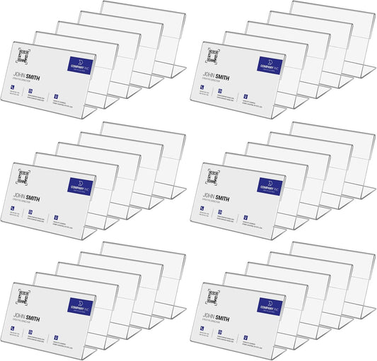 30 PCS Small Acrylic Sign Holder 2.36" X 1.57", Mini Acrylic Food Sign Labels for Party Buffet, Retail Price Display, Clear Plastic Table Counter Top Stand for Place Cards, Name Card, Wedding Signs