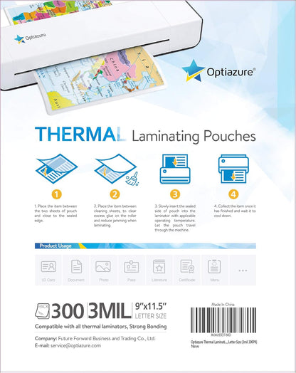 Thermal Laminating Pouches 9"x11.5" Inches, 3mil 300Pack, Clear, Letter Size