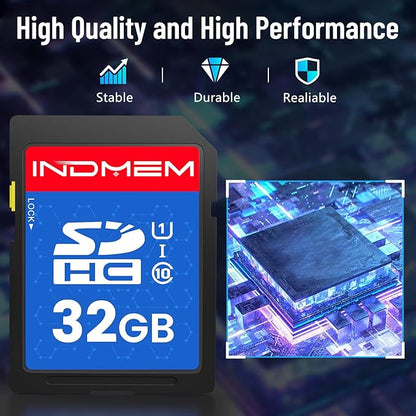 32GB SD Card, 2 Pack SDHC Memory Cards UHS-I U1 Class 10 High-Speed Full HD Video, Secure Digital Cards Compatible with Cameras, HD Camcorders, DSLR and PC, 32GB(2pc)