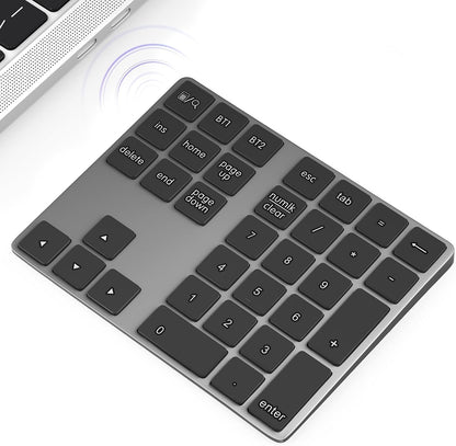 Foloda Bluetooth Number Pad for Laptop, Wireless 10 Keys USB Number Keypad, Rechargeable Numeric Keypad Numpad Extensions Data Entry Keyboard for PC iMac MacBook Notebook