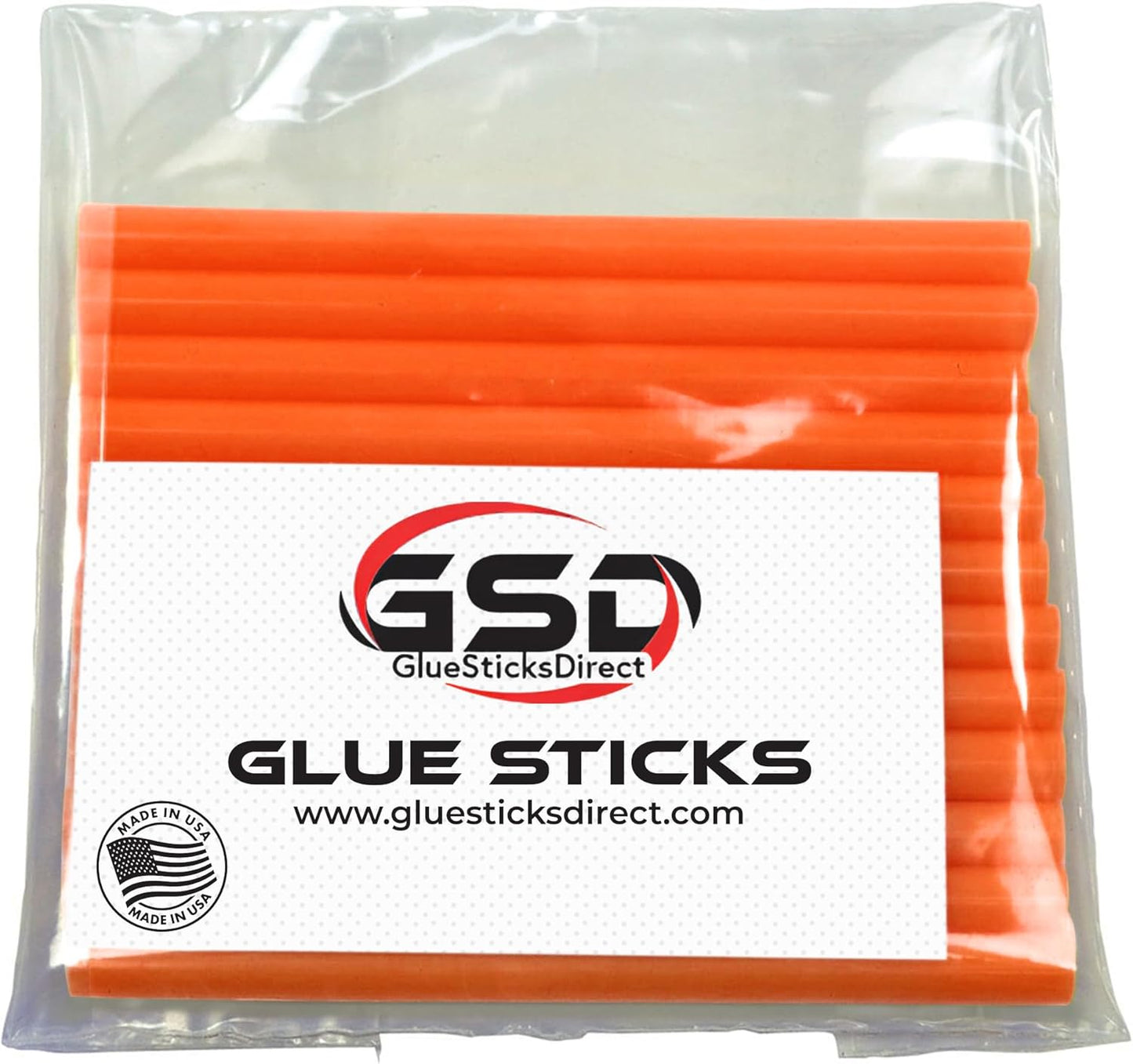 Mini Size Hot Melt Glue Sticks for Glue Gun - Bulk 4in Orange Glue Sticks - Great for Art Craft Repairs & Compatible w/Most Glue Guns - 5/16" X 4" (24 Sticks) - Made in USA