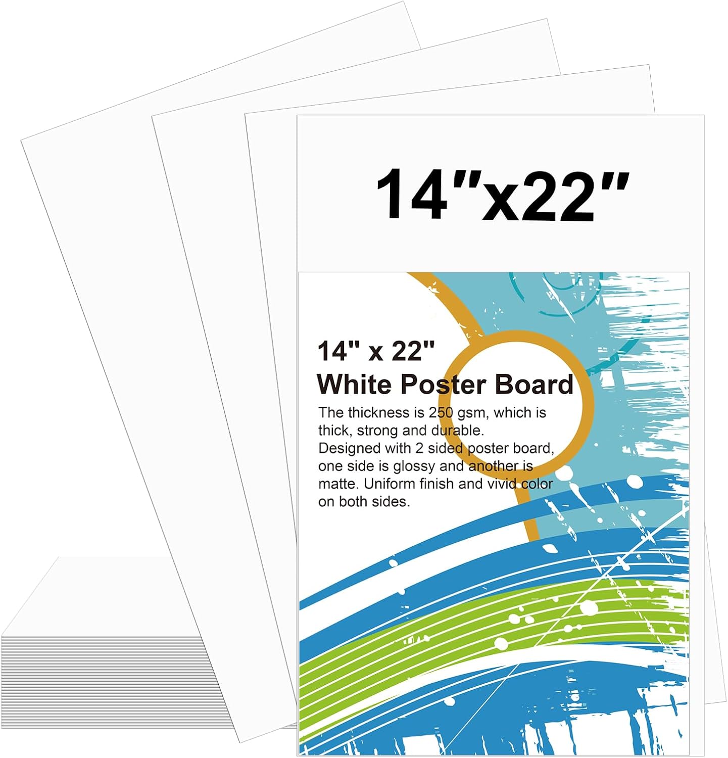 28 Pcs 14" x 22" Poster Board White Poster Board Paper Bulk 250 GSM Thickness Vision Boards Smart PosterBoard for Drawing School Arts Craft Projects Presentations Scrapbooking Blank Graphic Display