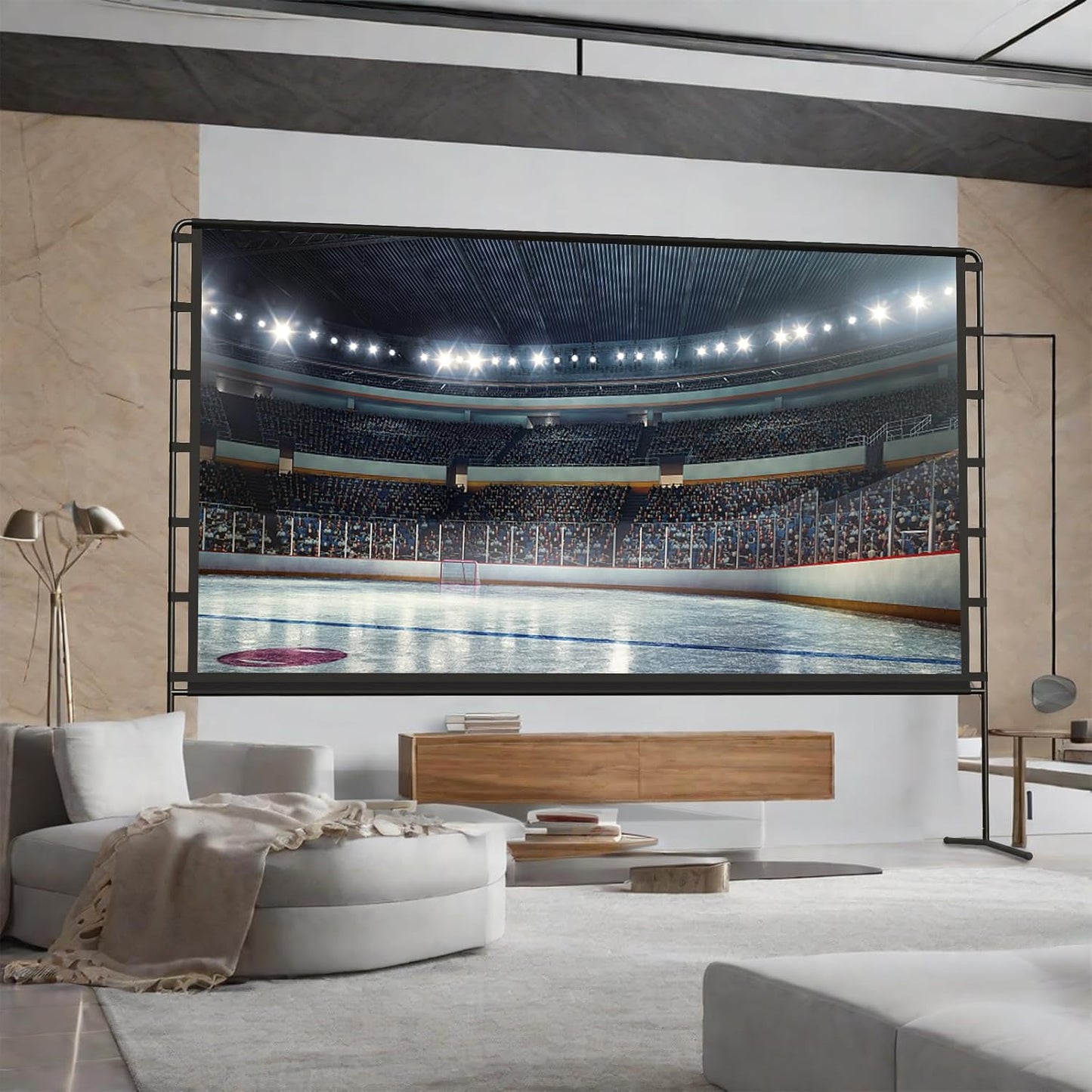 Projector Screen with Stand, 180 inch Foldable Outdoor Projector Screen 16:9 HD 4K Portable Projector Screen 1.1 Gain Outdoor Movie Screen with Carry Bag for Home Theater or Office