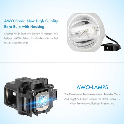 AWO V13H010L78 Replacement Lamp Bulb with Housing for EPSON ELPLP78 PowerLite Home Cinema 2030 2040 2045 2000 730HD 740HD 725HD VS230 VS330 VS335W EX3220 EX6220 EX7220 EX7230 EX7235 EX5220 EX3240