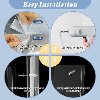 Iridescent Acrylic Wall Mounted Brochure Holder, 6 Magazine Holders and 12 Pamphlet Holders, Color-Shifting Display Rack, Trifold Flyer Rack, Literature Storage Rack for Home, Offices, Waiting Room