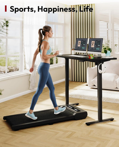 SANODESK Electric Standing Desk 55 x 28 Inches Whole-Piece Desktop Height Adjustable Stand Up Desk w/6-Button Controller Ergonomic Computer Desk for Home Office, Black Frame + Black Tabletop