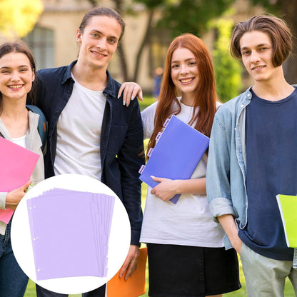 3 Ring Pink Binder Dividers with 8-Tabs, A4 Purple Binder Dividers, Sturdy Plastic Dividers, Aesthetic Dividers for Binder, Suitable for Notebooks and Binders, Tabs for Binder, 3 Hole Punch(Purple,A4)