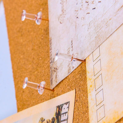 Yalis Push Pins 600 Count, Standard Rose Gold Pins Clear Thumb Tacks Steel Point and Clear Plastic Head (Rose Gold)