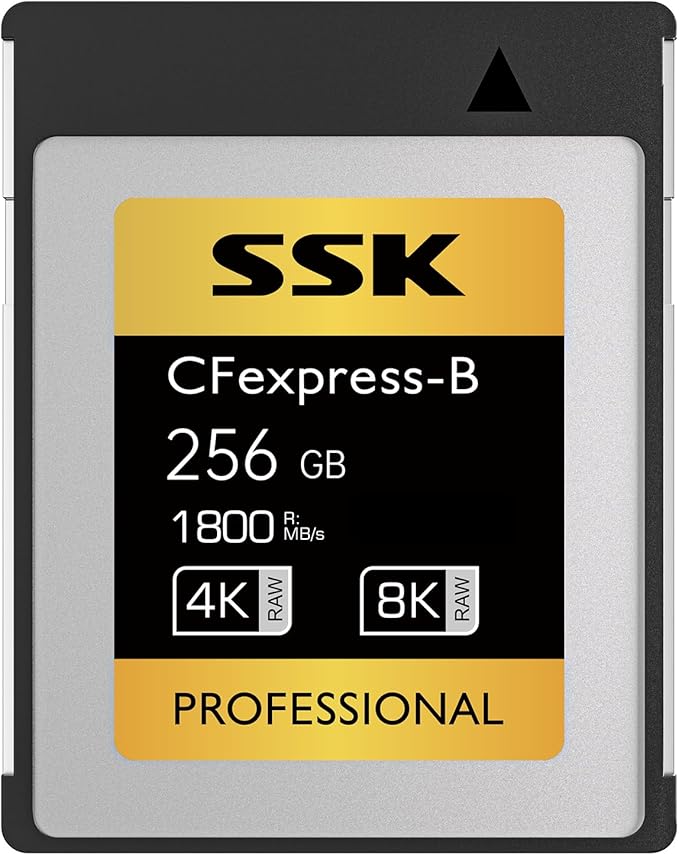 SSK Memory Card 256GB Professional CFexpress Type B Card,High Speed Digital Camera Memory Card CF Express Type B Up to 1800 MB/s Read Speed and 1200 MB/s WriteSpeed,Mini CF-Memory-Cards,8K Video