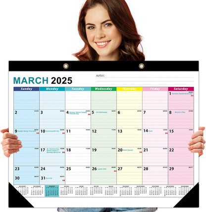 Lateefah Desk Calendar, Large 22'' x 17'' Desk Calendar 2025-2026, 18 Month Desktop Calendar for Organizing