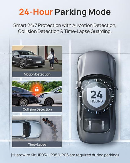 70mai A810 4K Dash Cam Front and Rear, Dual Dash Camera for Cars with Starvis 2 HDR Night Vision, 4G LTE Support, ADAS, Built in GPS & WiFi, 24/7 Parking Mode, AI Motion Detection, Time-Lapse