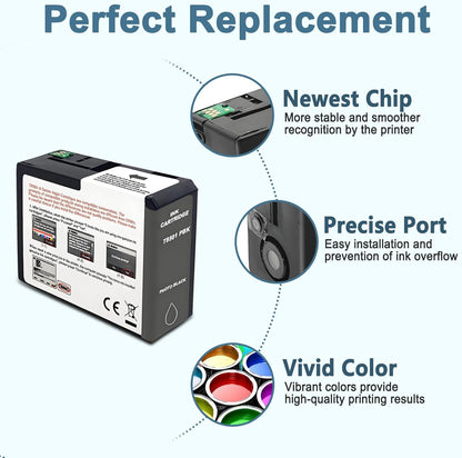 T850 Ink Cartridge T8501 T850100 Remanufactured Work for SureColor P800 (1-Pack, Photo Black)