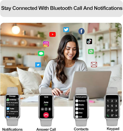 Fitness Tracker (Answer/Make Calls), Smart Watch for Women Men, with 1.47″ AMOLED Always-On Display, 24/7 Heart Rate, Sleep Tracking, 110+ Sport Modes, Waterproof, Compatible for Android Phone