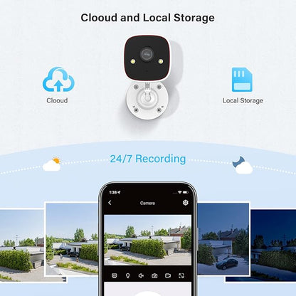 Jennov 2K Security Camera, WiFi Indoor Camera for Home Security, Plug in Powered Pet Cam, Dual-Band (5GHz/2.4GHz), Color Night Vision, 2-Way Audio, Human Motion Detection, IP66 Waterproof Outdoor