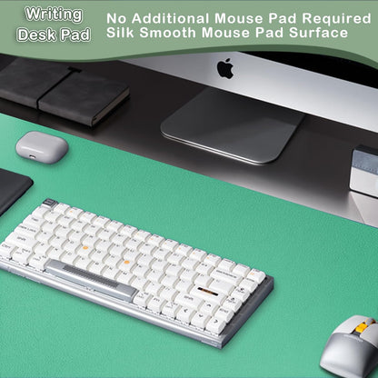 Boutilon Leather Desk Pad Protector,Non-Slip Mouse Pad,Laptop Desk Pad,Office Mouse Mat,Waterproof Leather Desk Blotter,Desk Writing Pad for Office and Home (L-Light Green,35"x 17")