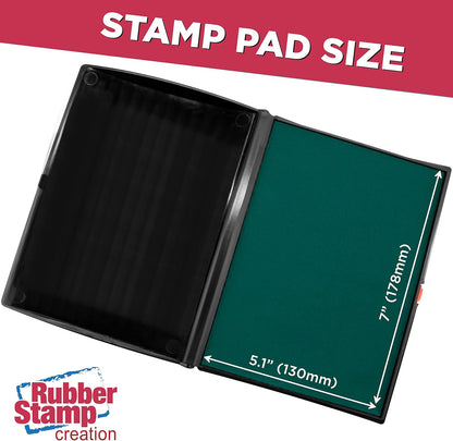 Large Premium Green Ink Stamp Pad - 5" by 7" - Quality Felt Pad