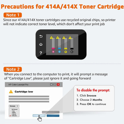 414a Toner Cartridges 4 Pack Replacement for HP 414a Toner 414X W2020a Compatible with HP Color Laserjet Pro MFP M479fdw M479fdn M454dw M454dn M480f Printer