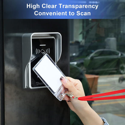 Marspark 300 Pieces Clear Plastic Name Badge ID Card Holders Vertical Name Badge ID Card Holders with Waterproof Resealable Zip Transparent PVC Sleeve Cover for Office School