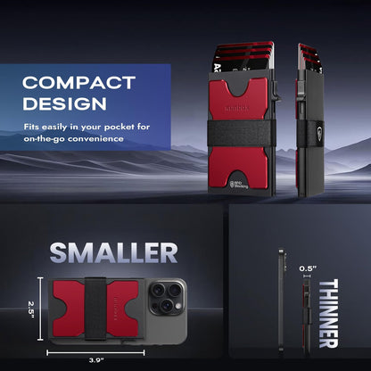 Slim Card Holder Wallet for Men, Minimalist RFID Blocking Wallet with Pop Up Function, Ultra-Thin Design, Metal Business Card Cases holds 12+ Cards, Gifts for Men, Men's Accessories