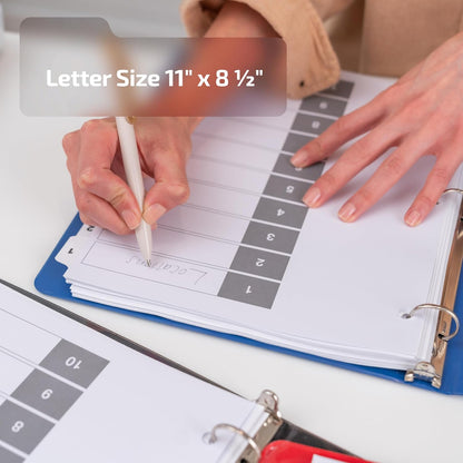 Davis Group 1-10 Index Tab Dividers for 3 Ring Binders, Customizable Table of Contents, 6 Sets