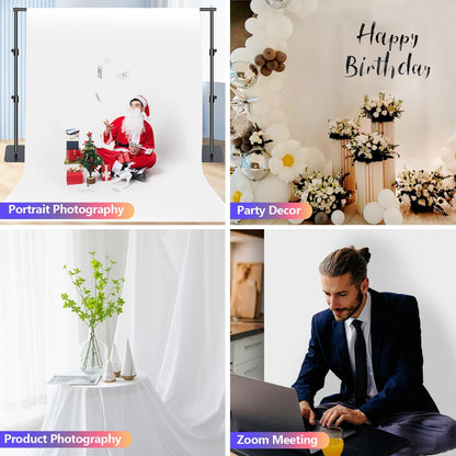 White Backdrop for Photoshoot, 10x10 ft Photo Backdrop Curtain Double-Side for Photography, Polyester Fabric White Background Screen for Photographic Studio Baby Picture Party Prop (Backdrop Only)