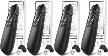 (4 Units) Wireless Presentation Clicker PowerPoint Presenter Remote: Clicker with Red Laser Pointer Long Range PPT Control -Power Point Google Slide Advancer for Mac Laptop PC Computer Keynote