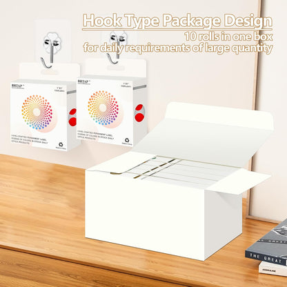 Red 1 Inch Round Color Coding Dot Labels, 10 Rolls 10000 Dot Stickers in Dispenser Box - Permanent Adhesion, Vibrant Colors, Highly Visible