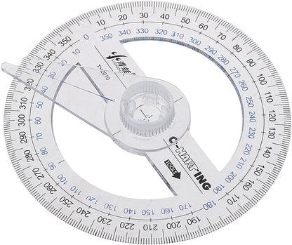 360° Protractor Pack of 5 Protactors Plastic Protractor Math Protractors Clear Protractor Ruler Drafting Tools Circle Protractor for Geometry
