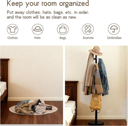Bamboo Cactus Coat & Clothes Rack Stand, Standing Freestanding Clothing Racks with 6 Hooks for Adults & Kids, Heavy Duty Modern Entryway Living Room Bedroom Corner Coat Rack cactus-3