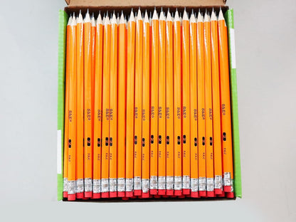 S & E TEACHER'S EDITION Woodcased #2 Pencils, Pre-sharpened, HB Lead Bulk Box, Pencils No. 2, Yellow, with Erasers, Back to school, 200 Pcs