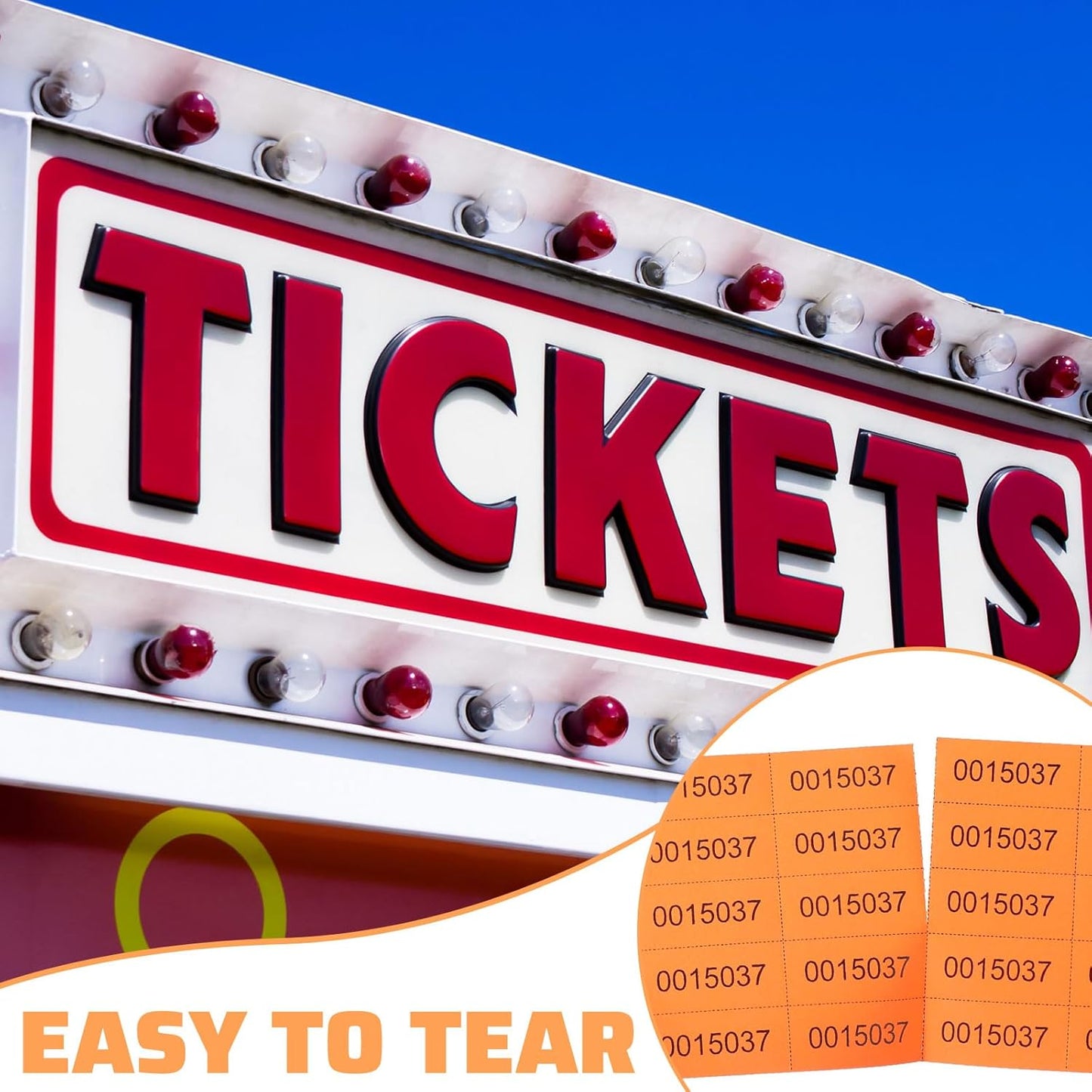 Kosiz 2000 Sheets Raffle Ticket 25 Bid Chinese Auction Tickets Tricky Tray Basket Raffle Sheets for Back to School Class Rewards Carnival Door Prizes Events(Orange)