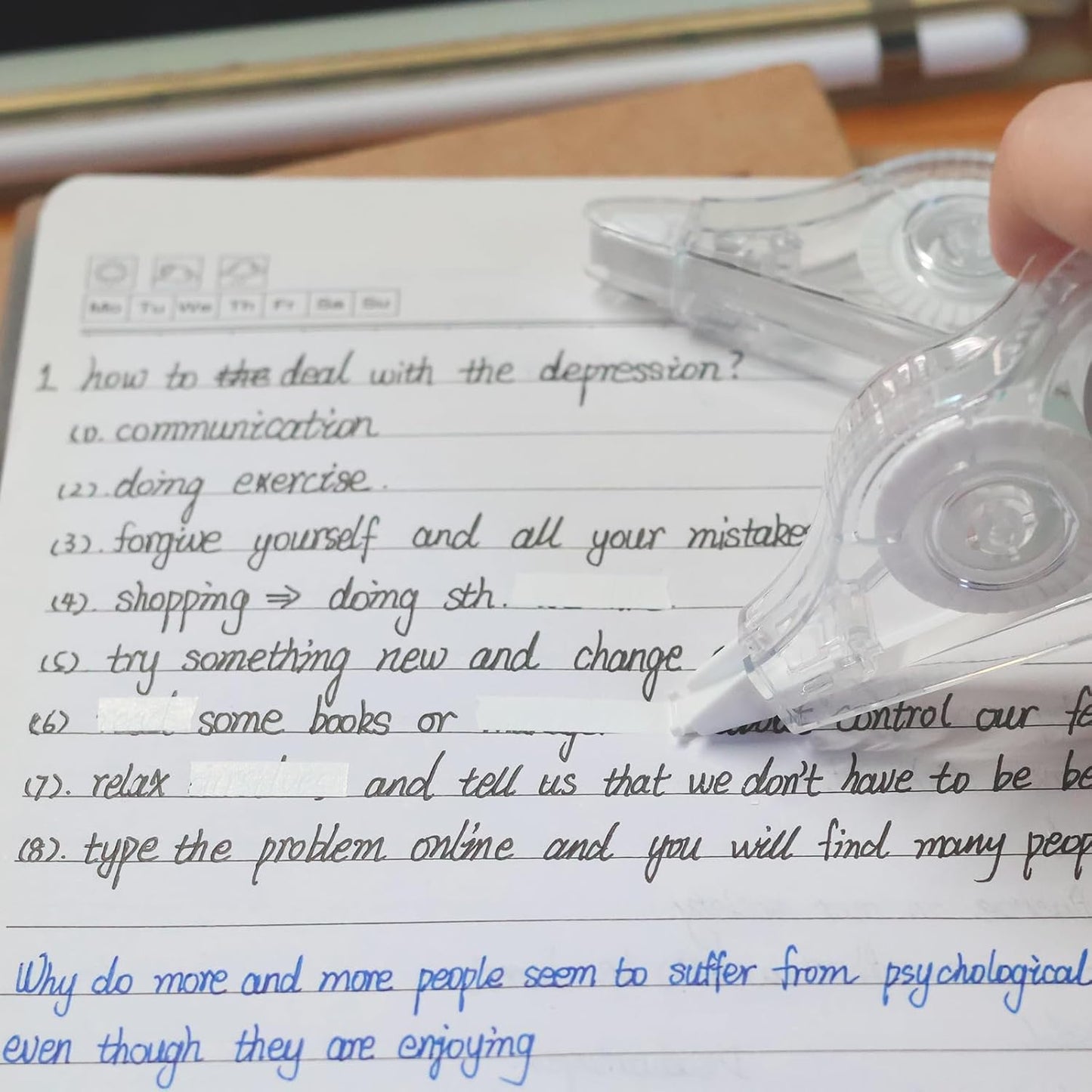 4 Pcs 39.4 Ft Clear Correction Tape, White Wrong Out Tape Roller Bulk for Noting, Teacher Supplies, School, Office