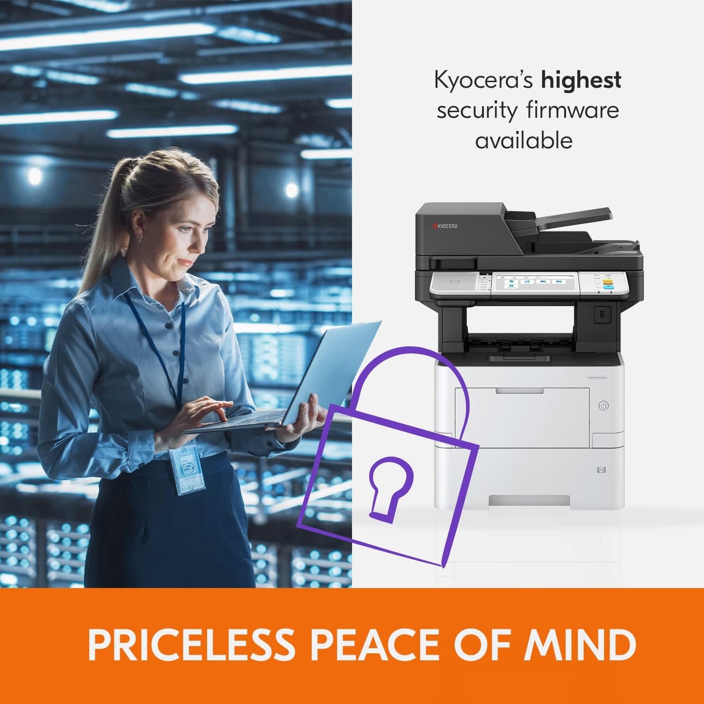 KYOCERA ECOSYS MA4500ix Multifunctional Monochrome Laser Printer (Print/Copy/Scan), 47 ppm, Up to Fine 1200 dpi, Gigabit Ethernet 7 inch Touchscreen Panel, 512 MB