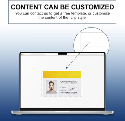 Customizable Name Badges Insert and Holder,3x4 Inch Horizontal,White Printable Name Tag Insert Refills for Name Tag Holder,Laser/Inkjet Printable,100 Badges Insert and Badges Holder
