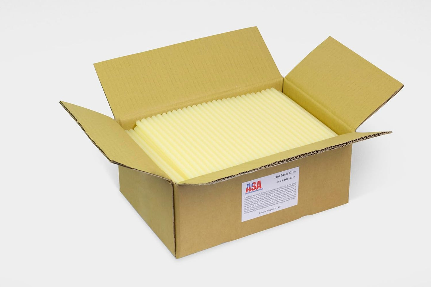 ASA Full Size Hot Glue Sticks for Glue Gun - 7/16" x 10" | High-Strength Hot Gun Sticks Adhesive for Corrugated Materials | Industrial Grade for Packaging & Woodworking | Pack of 472