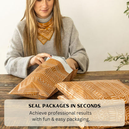 Poly Mailers 10x13 Inch 500 Pack Medium Shipping Bags Strong Thick Mailing Envelopes | Self Sealing Adhesive | Waterproof & Tear Resistant | Small Business Packaging for Clothing - Boho Brown