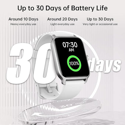 Smart Watches for Women with Alexa & Bluetooth Call,1.85" HD Screen Fitness Tracker,30-Day Battery, Heart Rate/Sleep/SpO2 Monitor,100+ Sports Modes,2ATM Waterproof Smartwatch for Android iPhone(White)