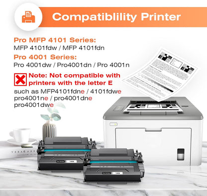 148A Toner Cartridge (with Chip) Replacement for HP 148a Toner Cartridge W1480a 148A Toner for HP Pro 4001dw 4001dn 4001n MFP 4101fdw 4101fdn Printer