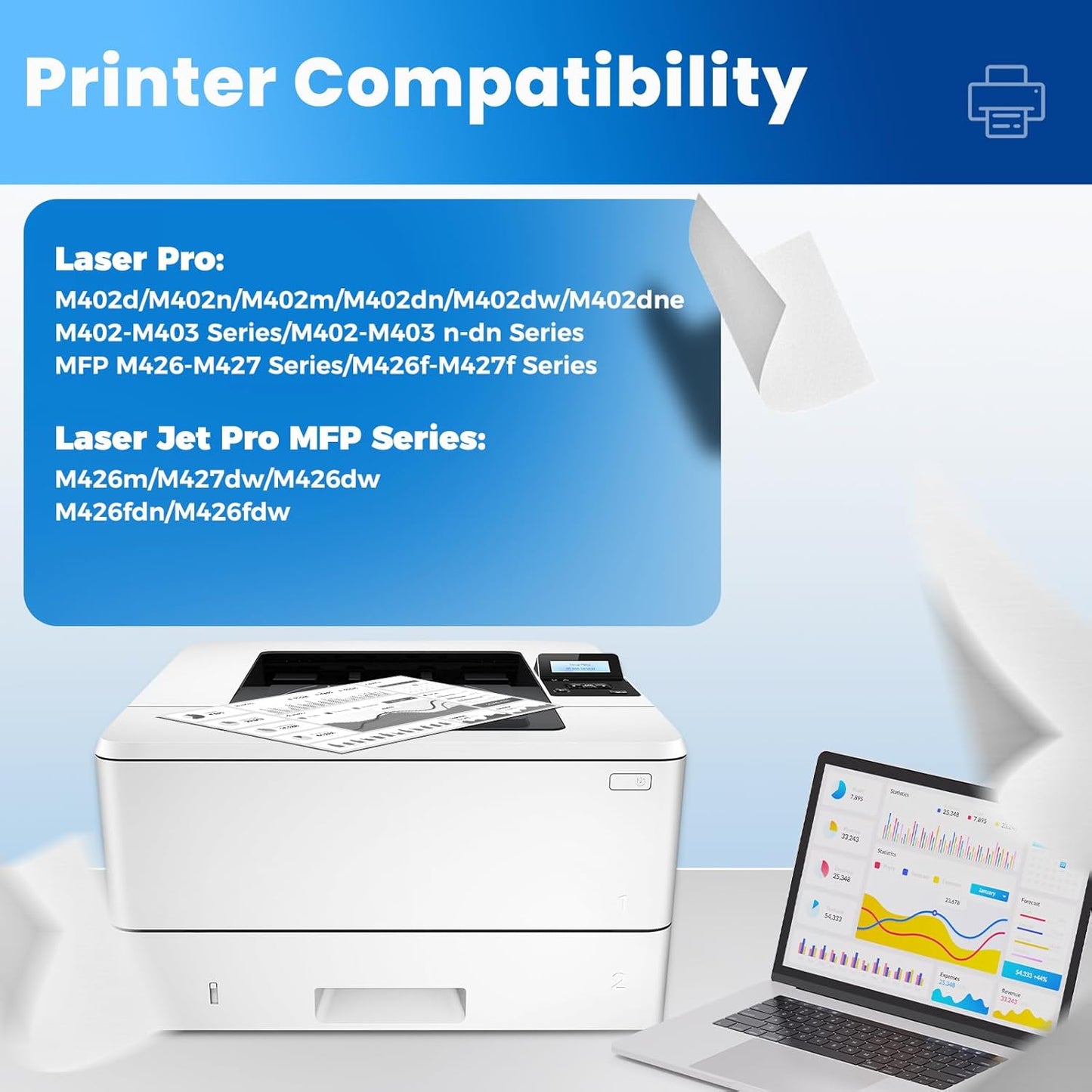 26A Black Toner Cartridge CF226A Compatible for HP 26A 26X Black Toner Cartridge Replacement HP26A Works with Laser Jet pro M402n M426fdw M402dn M402dw M402m Pro MFP M427dw M426dw M426fdn, 1 Pack