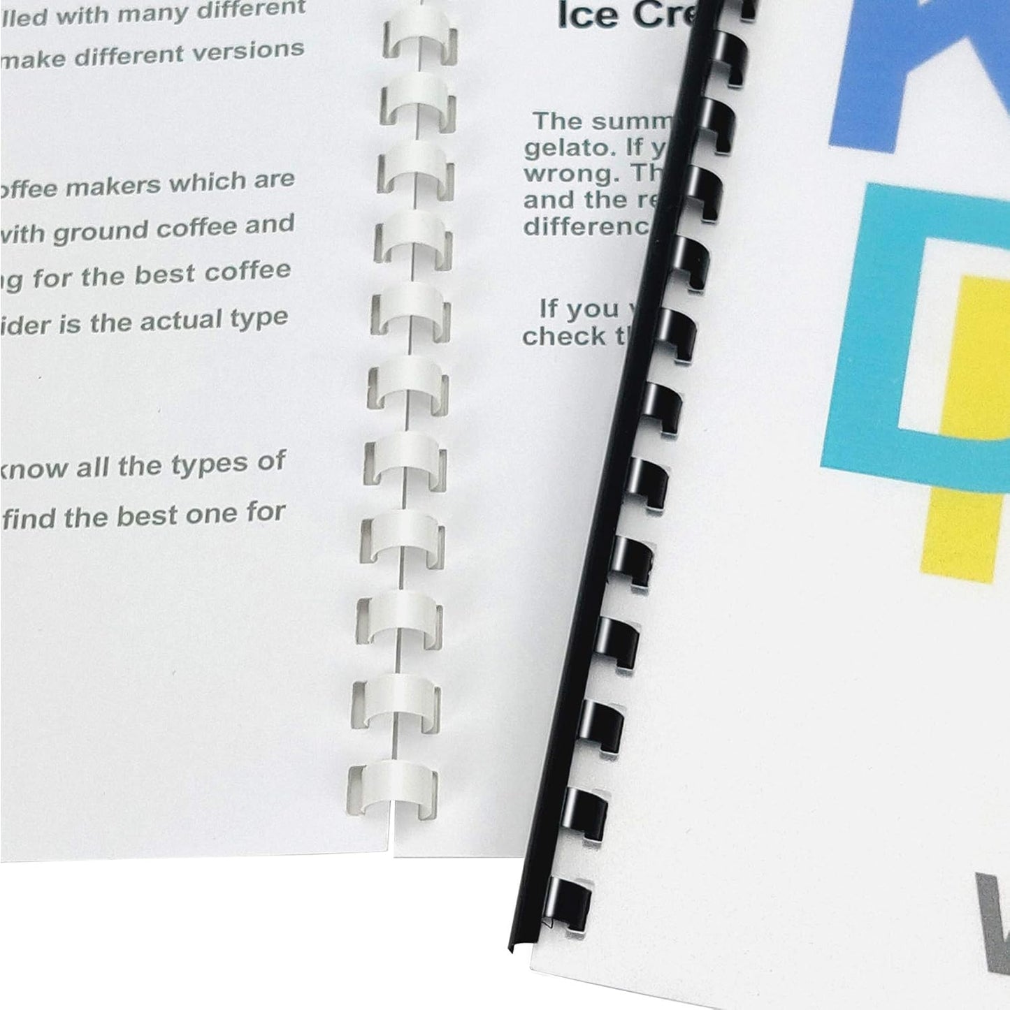 Rayson CR196M-100 Plastic Binding Combs 1/4in. 19-Ring, 20-Sheet Capacity, Colorful Comb Binding Spines, Max. Binding Letter Size Paper, Box of 100