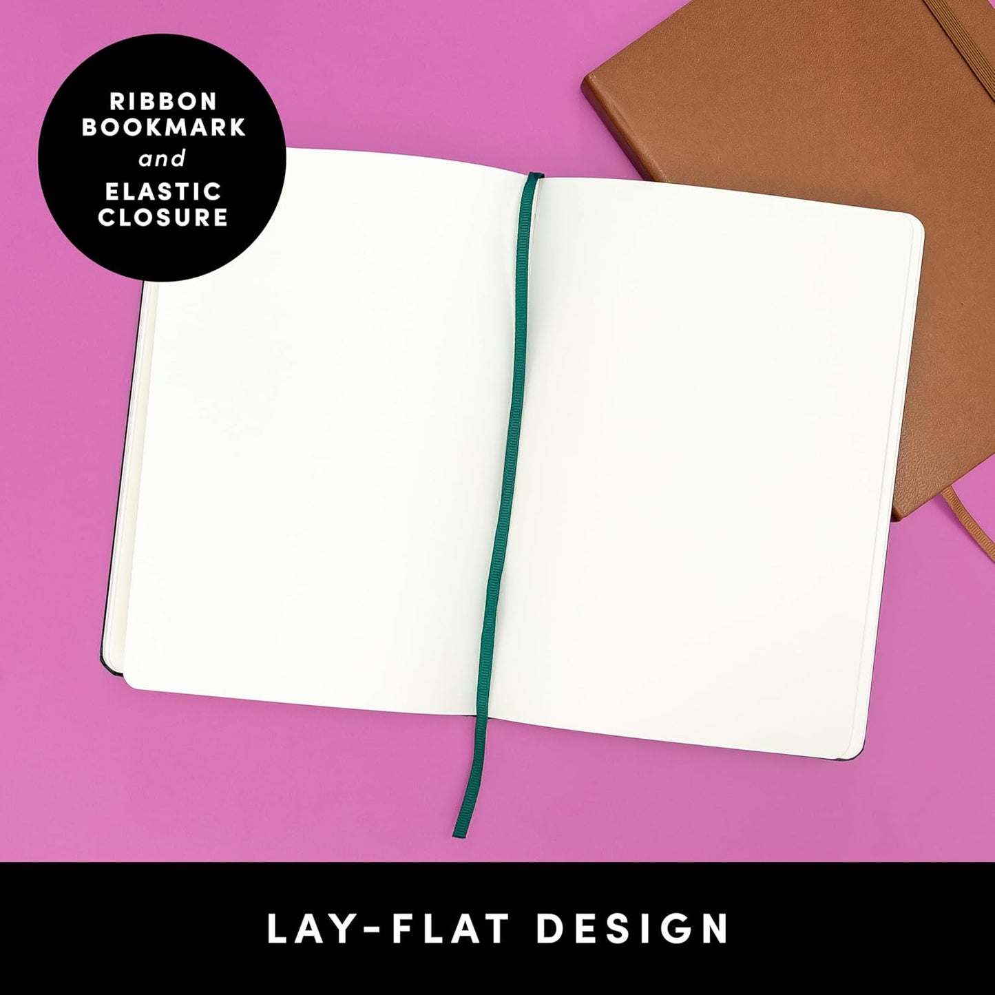 PAPERAGE Blank Journal Notebook, (Dark Green), 160 Pages, Medium 5.6 in x 8 in - 100 GSM Thick Paper – Hardcover Journaling Notebook for Work, School, Note Taking or Sketching